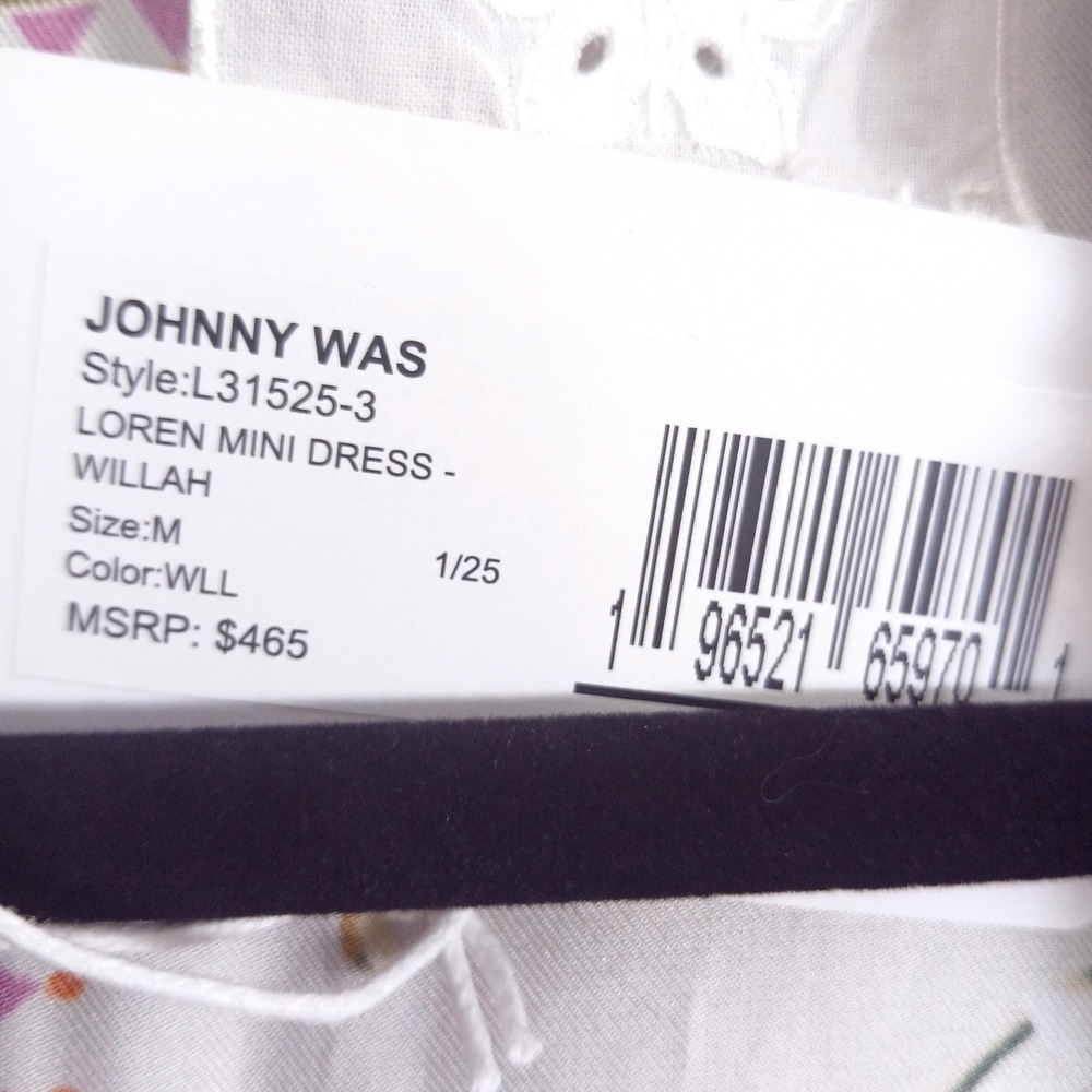 Johnny Was Jade Loren Mini Dress Womens M Willah Floral Bird Puff Sleeve NWT - Picture 6 of 15